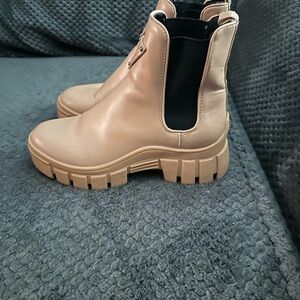 GUESS Beige Chunky Ankle Boots